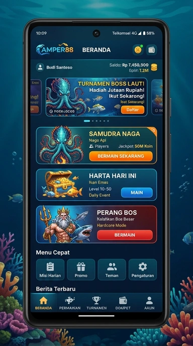 Cuplikan layar menu unduhan amper88 untuk perangkat Android